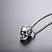 U7 Men Silver Black Gothic Skull Necklace Stainless Steel Chain Pendant, 22