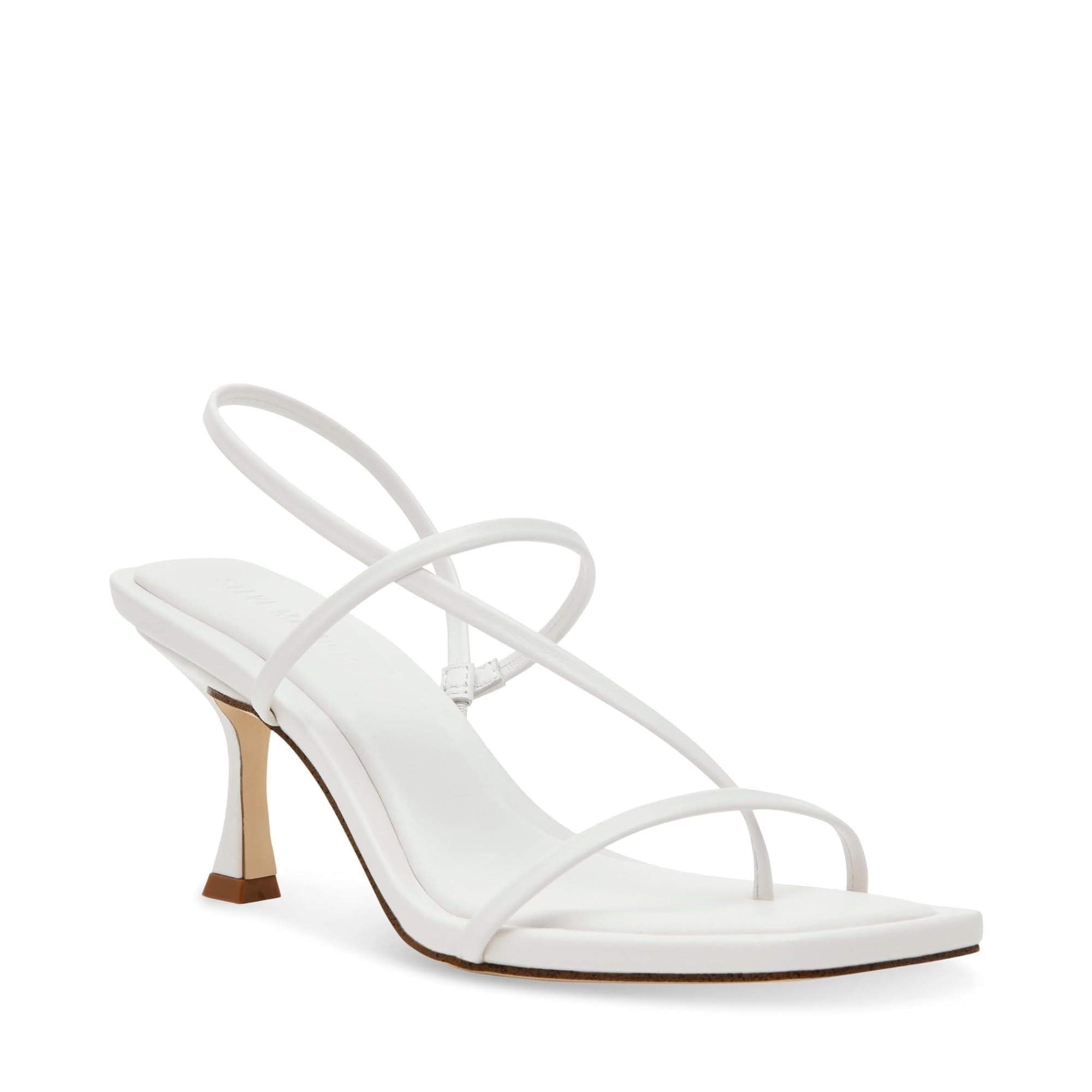 Photo 1 of Steve Madden Women's Locke Heeled Sandal, White Leather, 8