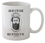 Funny Guy Mugs Look Me In The Beard When I'm Talking To You Ceramic Coffee Mug, White, 11-Ounce