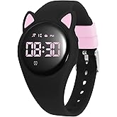 Bigmeda Kids Watch, Digital Watch, Sport Watch with Alarm Clock, Stopwatch, Waterproof Fitness Tracker with No App for Ages 5-12 Children (MEHeipin-Black Pink)