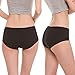 Hesta Rael Women's Organic Cotton Period Menstrual Sanitary Protective Underwear Panties / 3Pack (Large, 3 Black)