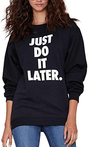 Tengfu Women Letter Print Sweatshirt Sweater Blouse Long