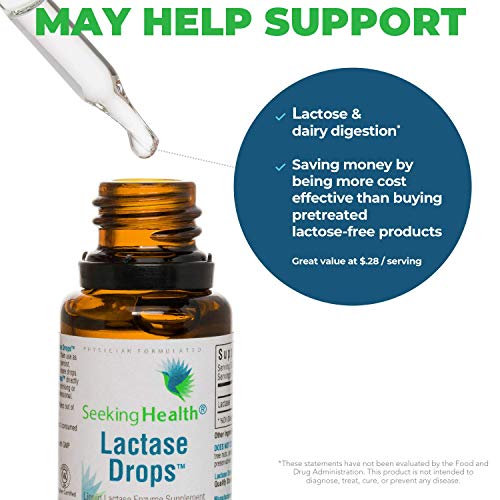 Seeking Health Lactase Drops, Supports Lactose and Dairy Digestion, for