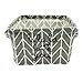 Mziart Stylish Cotton Fabric Small Storage Basket with Handle, Foldable Sundry Book Toy Cosmetic Storage Organizer Box for Home Office Shelves & Desk (Grey Arrows)