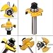 Tongue and Groove Set,Router Bit Set, 1/2 Inch Shank 3 Teeth T Shape Wood Milling Cutter Adjustable Woodworking Tool (2Pcs)