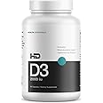 HD MUSCLE HealthHD D3 | 2000iu High Potency Vitamin D3 Supplement | Healthy Muscle Function & Recovery | Immune Support | Calcium Absorption | 90 Capsules