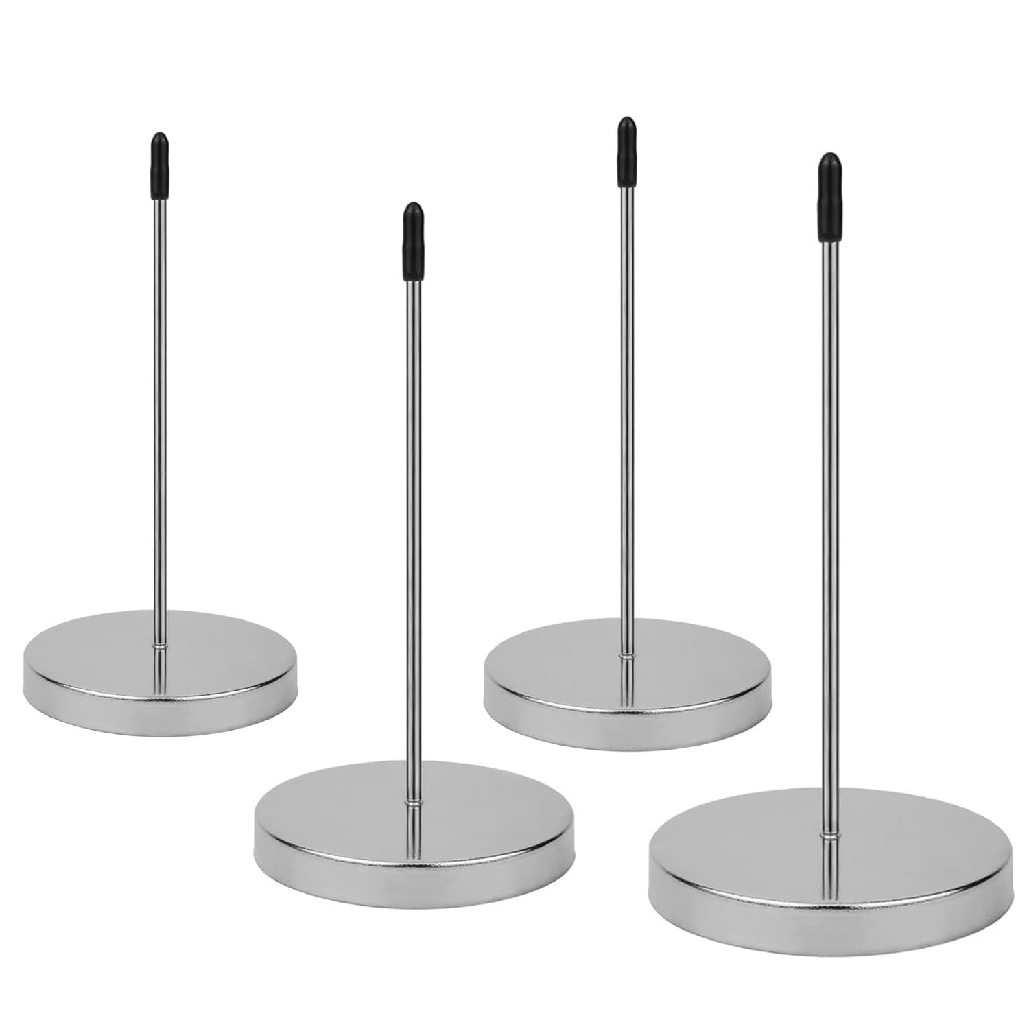 GBTUPOKW 4PCS Ticket Spike Receipt Spike Metal Bill Holder Memo Holder Stand Round Paper Spike Receipt Holder for Restaurant Kitchen Office Hotel (Silver)