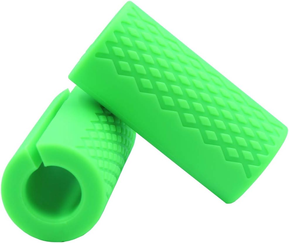 Weight Thick Bar Gym Grips - fit Standard Barbell, Dumbbell, Bicep, Pull Up Bar, Rope Grips - Grip Fat Bar Forearm Builder Strength Muscle Growth for Weightlifting Fitness Training (Nylon-Green): Electronics