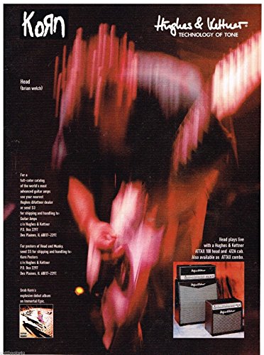 Hughes & Kettner - ATTAX 100 & 412A - KORN - Head - Brian Welch - 1997 Print Ad