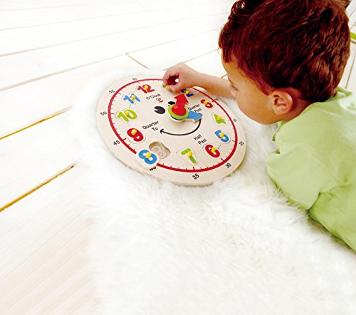 Hape Happy Hour Clock Kid's Wooden Time Learning Puzzle