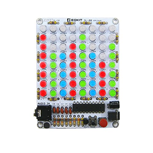 Icstation 8X8 Color LED Sound Audio Spectrum Analyzer Level Indicator Kit DIY Electoronics Soldering Practice Set