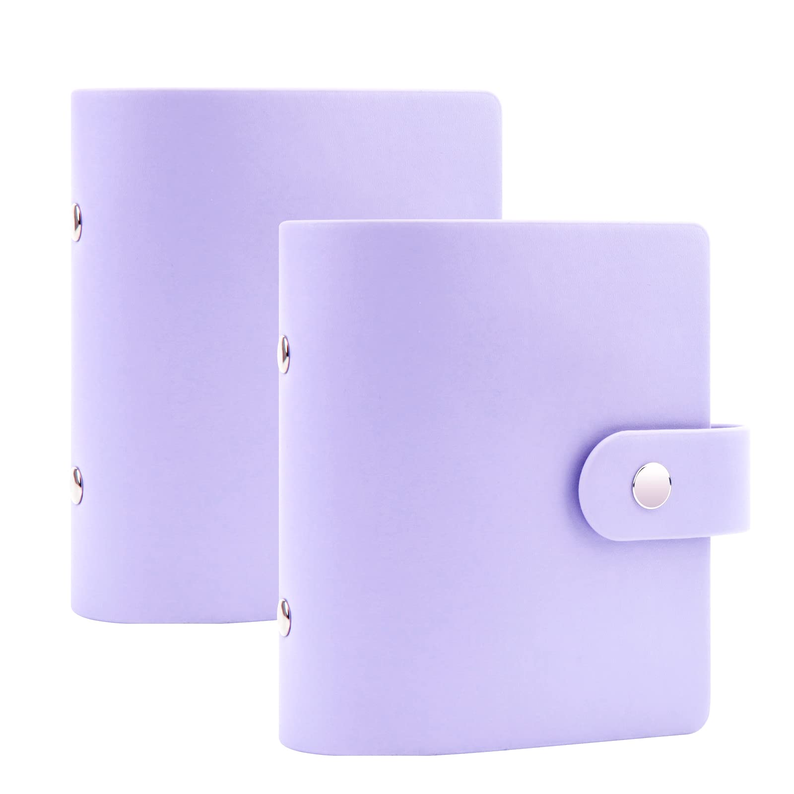 Ruibytree 52 Pockets Small Photo Album 2x3 for Fujifilm Instax Mini Series Instant Film Photos,PU Leather Cover Portable Album for Polaroid Hi-Print Pictures (Purple,2Pack)