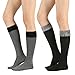 STYLEGAGA Winter Knit Knee High Boot Socks (One Size : XS to M, Eyelash Yarn Top_Basic-2Pair)