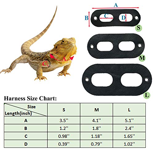 image for Lotyes Lizard Leash - Adjustable Bearded Dragon Leash and Harness - Pe