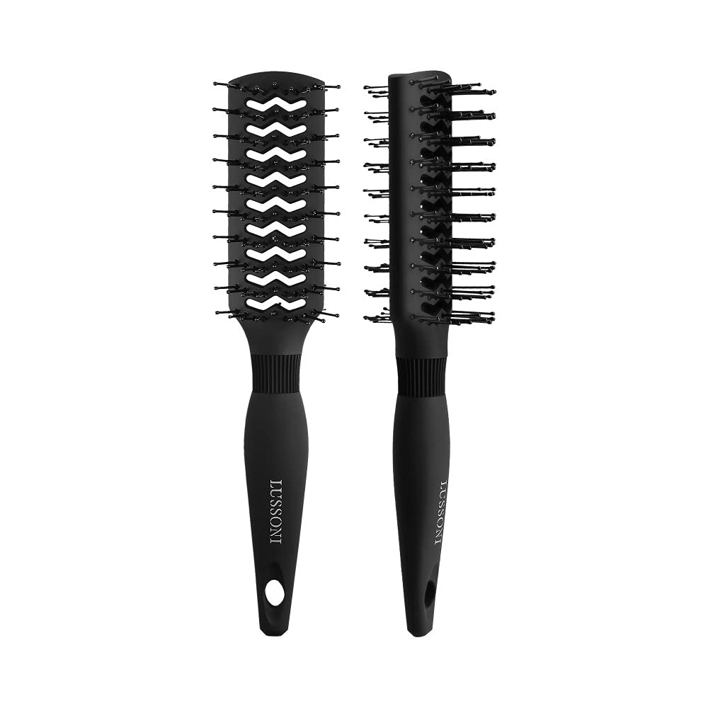 TB TOOLS FOR BEAUTY DuoVent Brush Professional Double-Sided Styling Hair Brush for Short and Very Short Hair, Detangling, Anti-Static, Black, 1 Piece