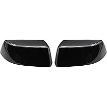 Set Of 2 Smooth Black Mirror Caps For GM SUVs - Fits Escalade, Suburban, Tahoe, Yukon (2015-2018), Paint-to-Match Flag Style