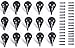 VIE VIE Jumbo Coat Hooks - 15pc Largest Bronze Hook Hangers Equipped with Long 17mm Screws to Keep Heavy Items in Place and Home Organized