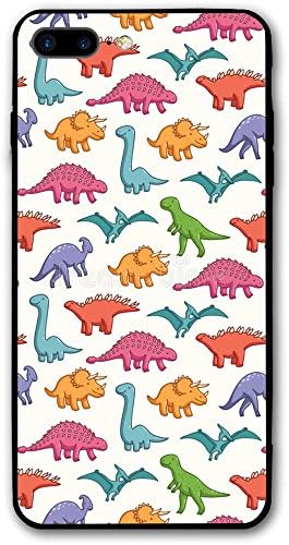 Happy Index Cute Dinosaurs Pattern iPhone 7 Plus Case/iPhone 8 Plus Case Soft TPU Shell Shock-Absorption Bumper Anti-Scratch Case Enhanced Grip Protective Defender Cover