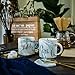 Jumway Mr and Mrs Coffee Mugs - Wedding Gifts for Bride and Groom Gifts for Bridal Shower Engagement Gifts and Married Couples Gifts - Ceramic Marble Cups 12Oz