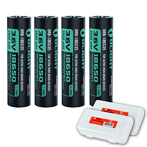 Olight HDC 3500mAh 18650 4 Pack Rechargeable Batteries for Olight X7 Marauder