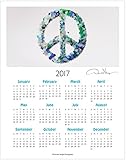2017 Peace Sea Glass One Page Fine Art Wall Calendar. 11x14 For Framing. Best Quality Birthday, Christmas, Mother's Day & Valentines Day Gifts. Great for Women, Men & Kids. Unique Idea for Him or Her.