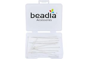 BEADIA 925 Sterling Silver Ball Head Pins 0.5x40mm 20pcs for Jewelry Making Findings