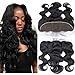 Free Part Lace Frontal Closure 13x4 With Baby Hair Body Wave Virgin Brazilian Human Hair Full Lace Closure Ear to Ear Natural Color No Bleached Knots (14 inch)