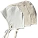 Sweet Layette Baby Bonnet Cap - Baby Pilot Hat - 100% Organic Cotton (3 Color Set)