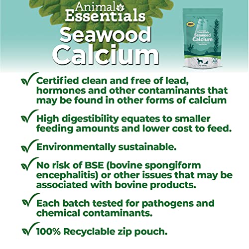 Animal Essentials Seaweed Calcium Supplement for Dogs & Cats, 12 oz Iceland Seaweed Magnesium
