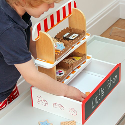bee SMART Spielzeug-Supermarkt aus Holz mit hölzernen Spielzeug-Lebensmitteln, inkl. 26 Teile – Bild 5