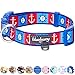 Blueberry Pet Essentials 5 Patterns Classy Bon Voyage Nautical Ocean Harbor Designer Adjustable Dog Collar, Medium, Neck 14.5