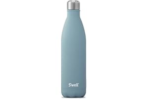 S'well Triple-Layered Vacuum-Insulated Stainless Steel Water Bottle, 25 Fl Oz/ 750 Ml, Aquamarine
