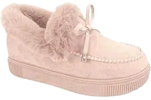 Ladmiple Winter Boots For Women Fashion Snow Boots Warm Fur Lined Anti-Slip Ankle Booties Outdoor Comfort Slip On Shoes