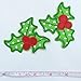 Set of 10 pcs Christmas X'mas Holly Leaves Iron On Sew On Cloth Embroidered Patches Appliques Machine Embroidery Needlecraft Sewing Girls projects