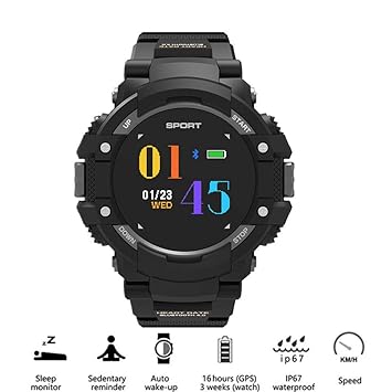 QUARKJK Hombres Outdoor Sports GPS brújula Smart Watch Pulsómetro ...