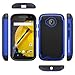 Moto E (2nd Gen) Case, LK [Shock Absorption] Hybrid Dual Layer Armor Defender Protective Case Cover for Motorola Moto E (2nd Generation) (Blue)