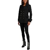 KARL LAGERFELD Women's Peacoat With Faux Leather Piping