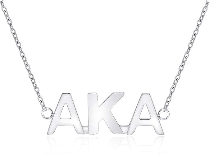 Amazon Com Lanqueen Aka Sorority Gifts Alpha Kappa Alpha Graduation Gift Paraphernalia Silver Letter Aka Pendant Necklace For Women Jewelry