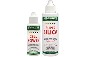 GEOMETAL Positive Power Nutritionals Combo Pack: Super Silica 4oz, Cell Power 2oz | Collagen Producing Supplement, Healthy Bones, Joint Flexibility, Hair Skin Nails, Immune System, Endurance, Energy Support