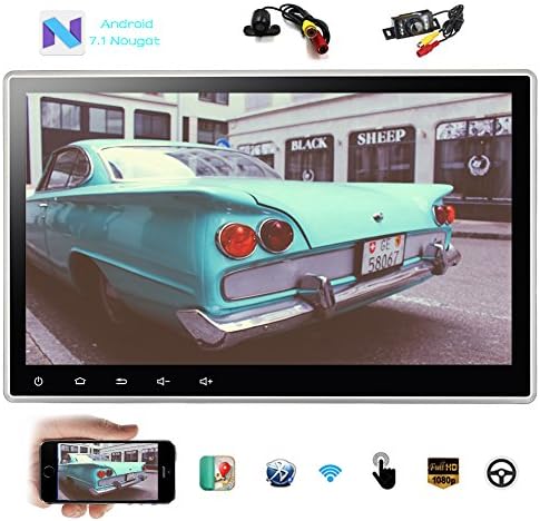 Free Front&Backup Camera EinCar 10.1'' Detachable Screen Car Stereo Android 7.1 Nougat Quad Core Double Din Head Unit in Dash Bluetooth Vehicle GPS Navigation Auto Radio Entertainment System