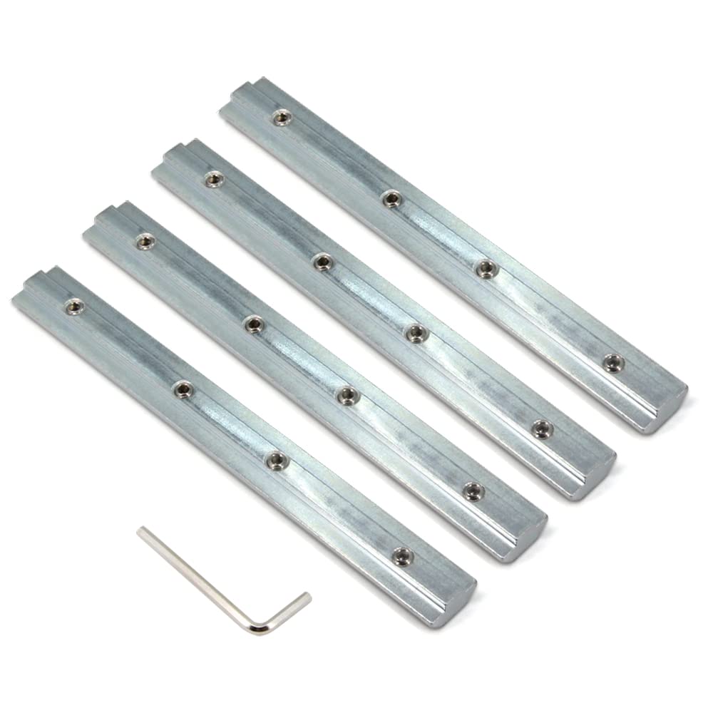 Zeberoxyz 4pcs Straight Line Connector Length 7.1inch Joint Bracket with M6 Screws for 4040 Series T Slot 8mm Aluminum Extrusion Profile (4040 Series Straight Brackets-Silver)