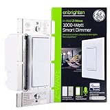 GE Enbrighten Z-Wave Plus 1000-Watt Smart Dimmer, No Neutral Wire Required, Halogen/Incandescent Bulbs Only, Works with Alexa/Google Assistant, ZWave Hub Required, White & Light Almond, 14299