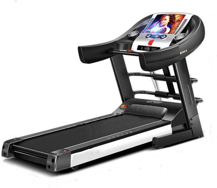 hffbyvty Electric Treadmill, Home Indoor Ultra-Quiet Electric Folding Treadmill Intelligent Multifunctional Fitness Equipment, Black