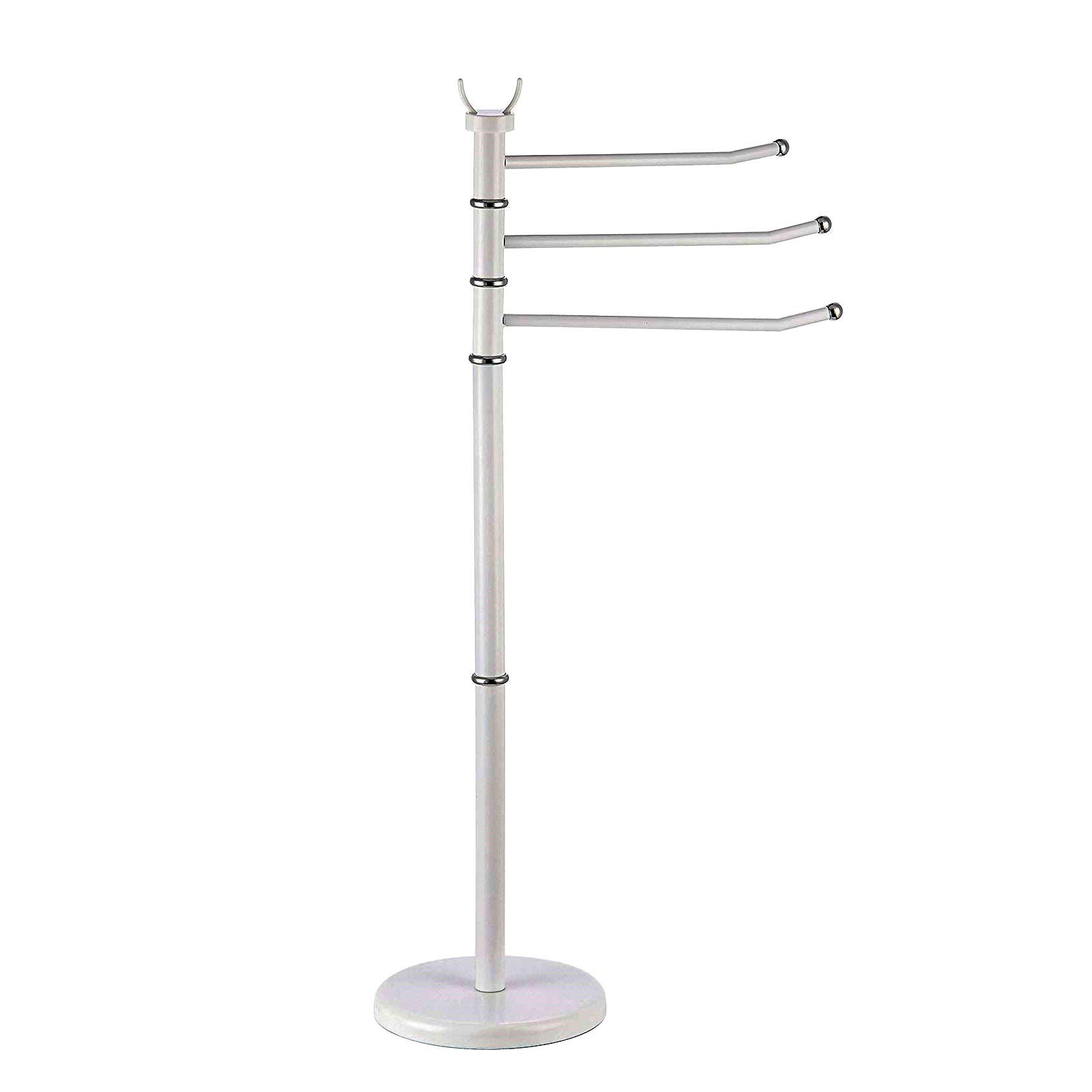 MSV 141761 Hand Towel Holder with 3 Rails in Plastic, White, 30 x 20 x 6