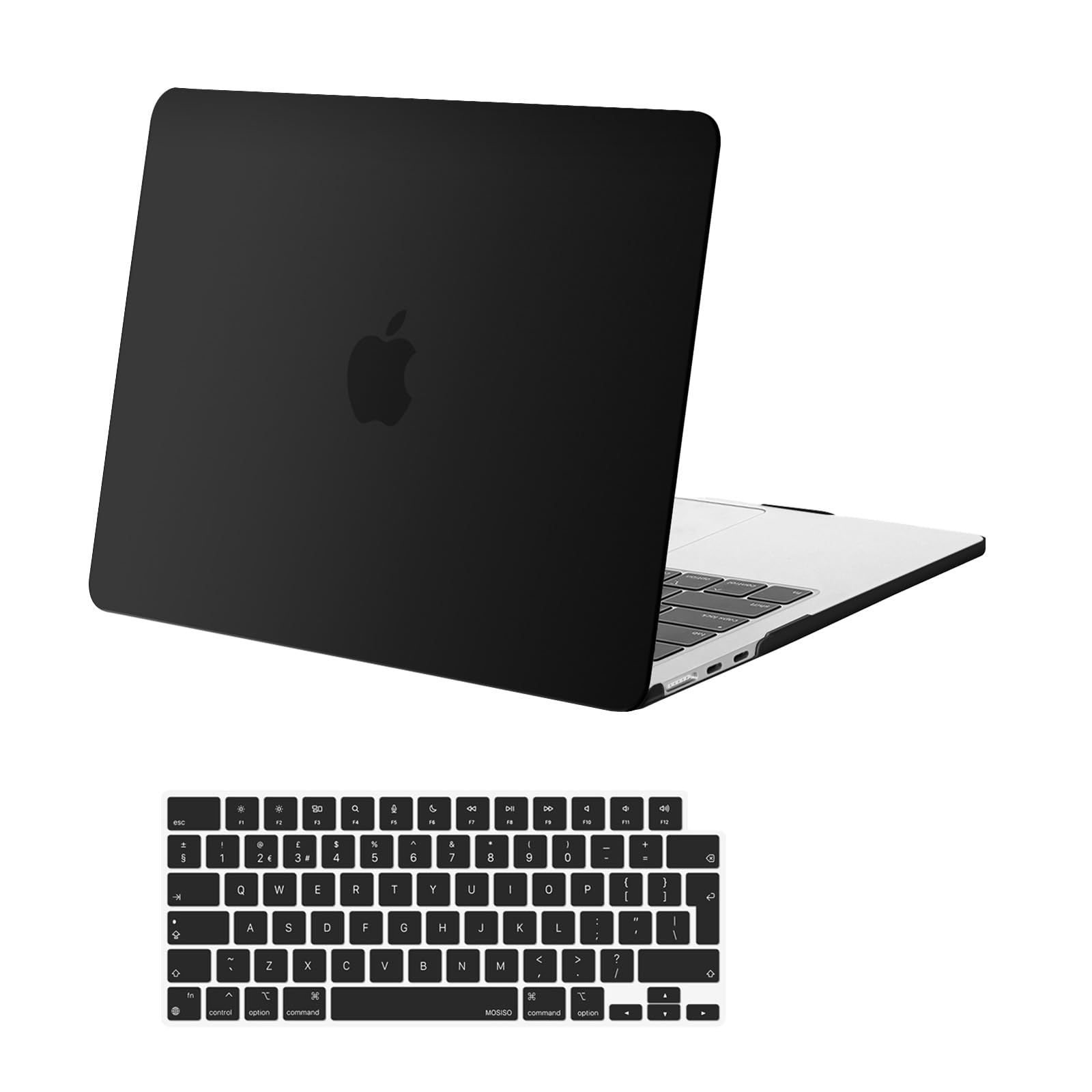 MOSISO Compatible with MacBook Air 13 inch Case M5 M4 M3 M2 2026-2022, Hard Shell Cover Case for MacBook Air 13.6 inch A3449 A3240 A3113 A2681 Touch ID &Keyboard Cover Skin, Black