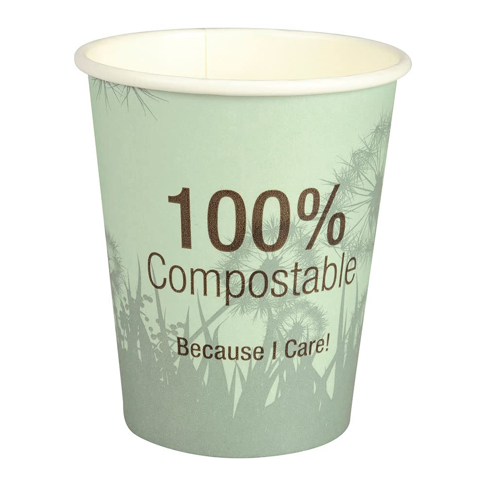 ABENA Gastro-Line Disposable Hot Cup for Coffee, Tea & Other Hot Beverages, 100% Compostable Design For Eco-Labelled Consumers, Keeping Your Coffee Warm On-The-Go - Dandelion 24 cl