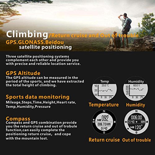 Boofab Multifunction UW90 4G Smart Watch Outdoor Sports Running IP68 Waterproof The treadmill Watch With GPS Positioning (Red) - Thumbnail 7