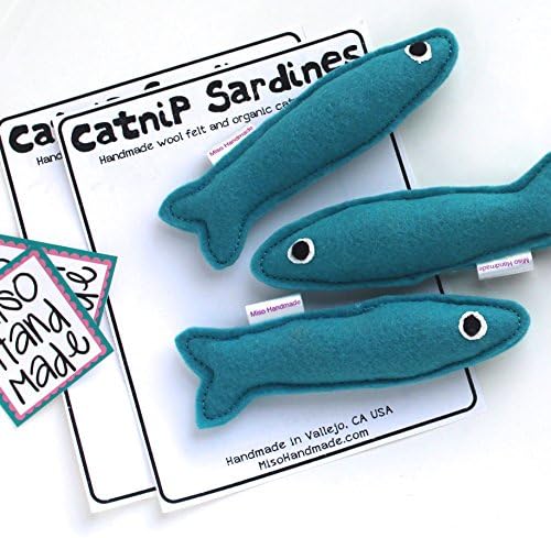 Miso Handmade Organic Catnip Sardines set of 3