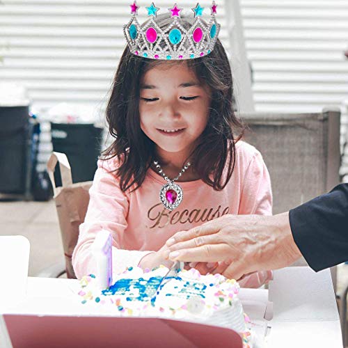Tagitary 11 Pack Princess Pretend Jewelry Toy,Girl's Jewelry Dress Up Play Set Included Crowns, Necklaces,Rings and Earrings 11 Piece Set