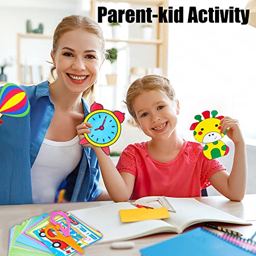 Koogel Scissor Skills Activity Book with Safety Scissors, 2 Pairs Kid Training Scissors and 120PCS Cutting Paper for Kids Fun Paper-cut Preschool Early Learning Development Ages 3+